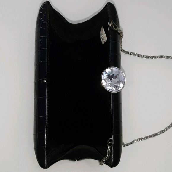 Lulu Townsend black faux leather clutch with chain - Picture 2 of 5